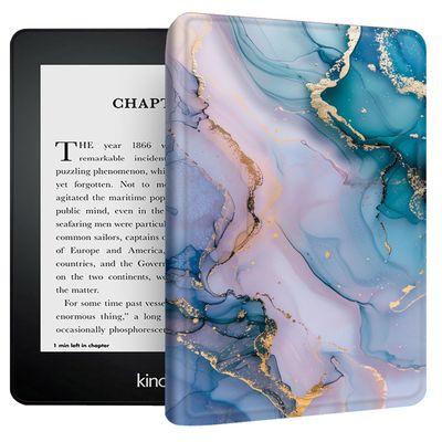 Compatible with Kindle 11th Generation 6(2022/2024 Release,Model RS23CV) Case, Lightweight Shockproof Anti-Scratch PU Leather Cover with Auto Wake/Sleep for 6 Inch E-Reader,Blue Marble