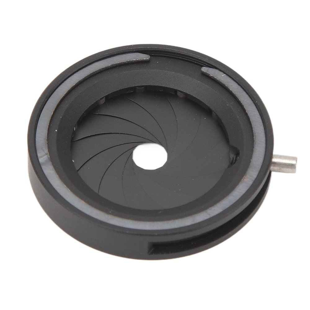 Iris Aperture Diaphragm, Aluminium Alloy Lens Adapter, Manual Control, 1.2 18mm Aperture Range, 12 Blades, for Camera and Microscope, Installation and Durably