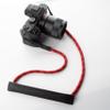 Braided Rope Design Camera Strap with Quick Release Buckle, Adjustable Cowhide Pad, Red or Blue (RED) view 3
