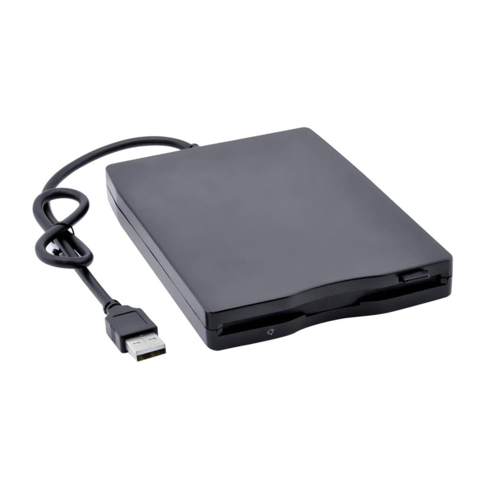 POPETPOP 3.5-Inch USB 2.0 External Floppy Disk Drive for Laptops Portable Diskette Data Transfer High-Speed Connectivity Compatible (Black)
