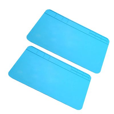 DIYEAH 2Pcs Waterproof Silicone Electronics Repair Mat Heat Insulation Pad for Small Parts Magnetic Work Surface for Soldering and Repairing Electronics