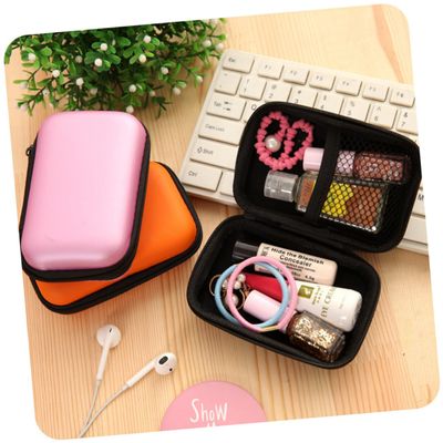 TEHAUX Portable Storage Bag for Data Cable Charger Usb Cable Organizer Travel Digital Carrying Pouch Zipper Bag Antistatic Shockproof Random Color
