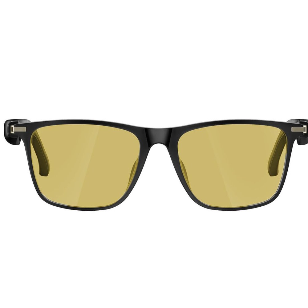 LYFDUW Ai Translation Smart Glasses Bluetooth for Men Women with 140 Language Real-Time Translation (Yellow)