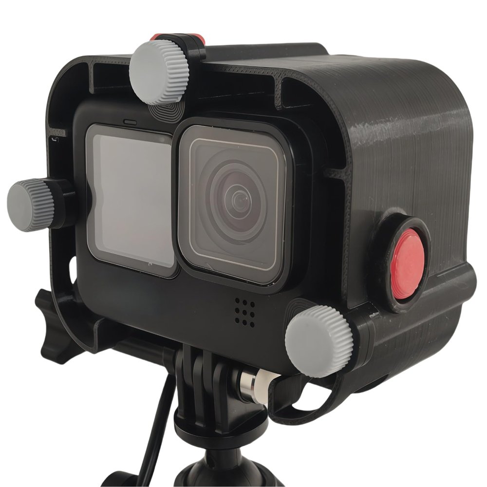 Action Camera Cooling Fan/Case with Adjustable Speed - Compatible with GoPro Hero 8-12 Models | USB-Powered Heatsink for Overheat Prevention (Extend Recording Time, No Overheating!) (Black)
