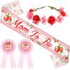Ceenna Strawberry Baby Shower Decorations Mom to Be Sash view 1