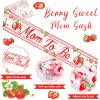 Ceenna Strawberry Baby Shower Decorations Mom to Be Sash view 3