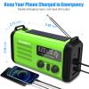 20000mAh Portable Emergency Weather Radio, AM/FM/NOAA, USB-C/Solar/Hand Crank Charging, Flashlight & Reading Lamp, SOS Alarm, Cell Phone Charger for Home & Outdoor Surviva - Green view 4