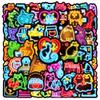 100pcs Neon Cat Theme Waterproof Vinyl Stickers - Cats Decor & Party Favors Gifts for Laptop, Water Bottle, Skateboard view 1