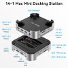ACASIS 40Gbps Mac mini M4 Dock & Stand with Dual-Bay NVMe SSD Enclosure, Aluminum DP Hub for Mac mini M4 and M4 Pro 2024, 4K60Hz DP, 3X10G USB A, PD 30W, SD/TF 4.0, Support Dual SSD B+M M-Key view 2