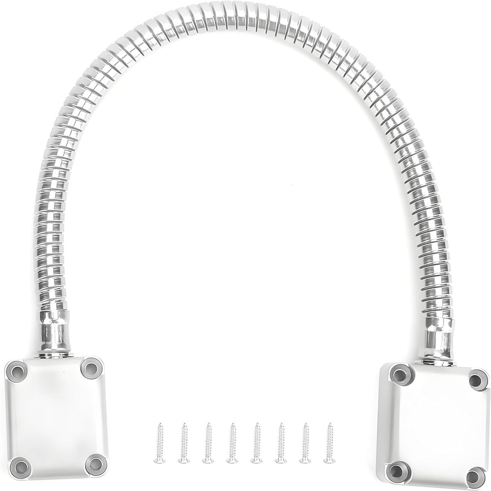 Armored Door Loop - 22" Door Wire Conduit with Die-Cast Aluminum End Caps,Flexible Gooseneck Loop Protector for Wires in Exposed Mounting Access Control