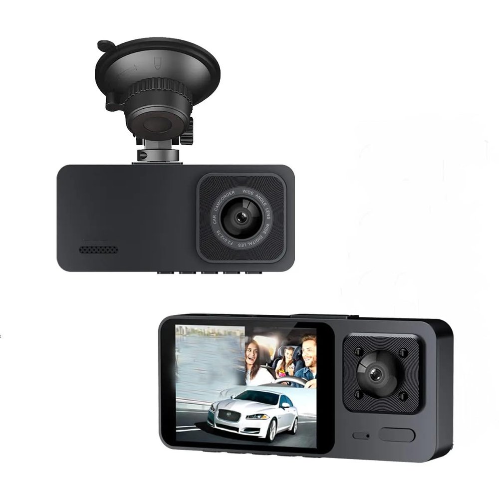 Dash Camera Front and Inside Dash Cam for Car Security 1080P Video Recorder with Audio Plug and Play, WDR, Night Vision, G-Sensor Auto Lock, 2 Inch Screen Vehicle Security