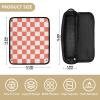Light Coral Chessboard Hot Hair Tools Travel Bag with Heat Resistant Pad Dustproof Travel Hair Straightener Bag for Flat Irons, Straighteners, Curling Irons Hair Accessories Organizer view 4