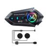 Laugwey Motorcycle Helmet Bluetooth Headset,Wireless Bluetooth Helmet Headphone Intercom with Handsfree Call/500M Distance/IP56 Waterproof/Voice Assistant/Music Sharing/RGB Light (1Set - Hard Mic) view 1