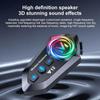 Laugwey Motorcycle Helmet Bluetooth Headset,Wireless Bluetooth Helmet Headphone Intercom with Handsfree Call/500M Distance/IP56 Waterproof/Voice Assistant/Music Sharing/RGB Light (1Set - Hard Mic) view 4