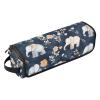 Cartoon Elephant Navy Blue Hair Tool Travel Bag for Women and Heat Resistant Mat with Zipper Waterproof Portable Open Flat Travel Bag for Flat Irons, Straighteners, Curling Irons Travel Bag for Women view 1