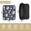 Cartoon Elephant Navy Blue Hair Tool Travel Bag for Women and Heat Resistant Mat with Zipper Waterproof Portable Open Flat Travel Bag for Flat Irons, Straighteners, Curling Irons Travel Bag for Women view 4