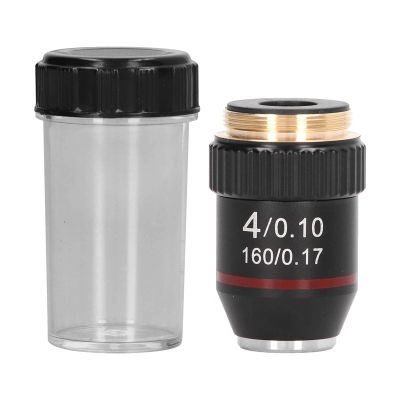Oumefar Achromatic Microscope Objective 4X High Magnification Lens 20.2mm Interface Thread Standard RMS