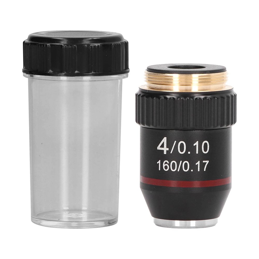 Oumefar Achromatic Microscope Objective 4X High Magnification Lens 20.2mm Interface Thread Standard RMS