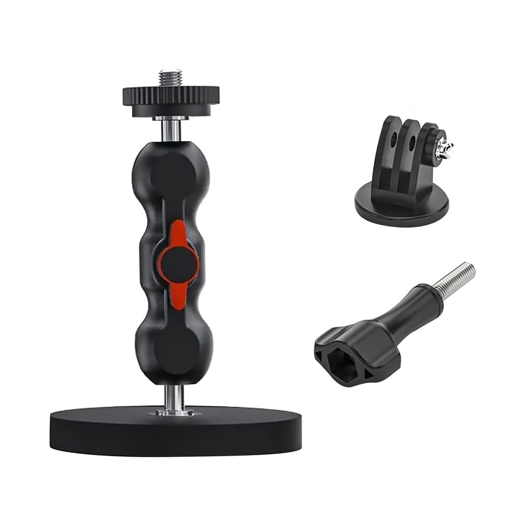 360 Rotation Magnetic Mount, Camera Metal Extension Adjustment Suction Cup Mount for DJI Osmo Action Camera