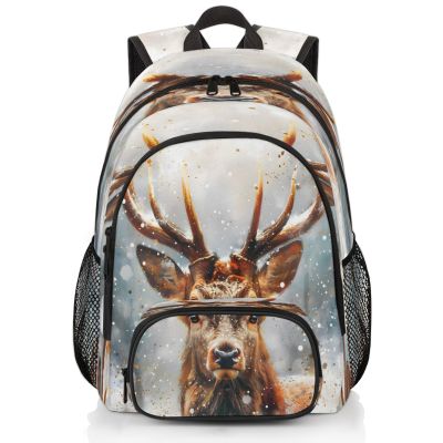 Adornori Deer Moose Laptop Backpack for Women Men, 18.3 Inch Large Computer Backpacks Fashion Teacher Nurse Bag Casual Daypack for Work Travel