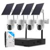 GUDFIDELIO Surveillance System 4 Packs Solar Security Cameras 4MP Clarity for Outdoor, Indoor, Plug and Play 100% Wire-Free, 4K HD NVR 10CHN, 2.4G WiFi Wireless Connection, Two-Way Audio Talk view 1