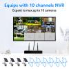 GUDFIDELIO Surveillance System 4 Packs Solar Security Cameras 4MP Clarity for Outdoor, Indoor, Plug and Play 100% Wire-Free, 4K HD NVR 10CHN, 2.4G WiFi Wireless Connection, Two-Way Audio Talk view 2