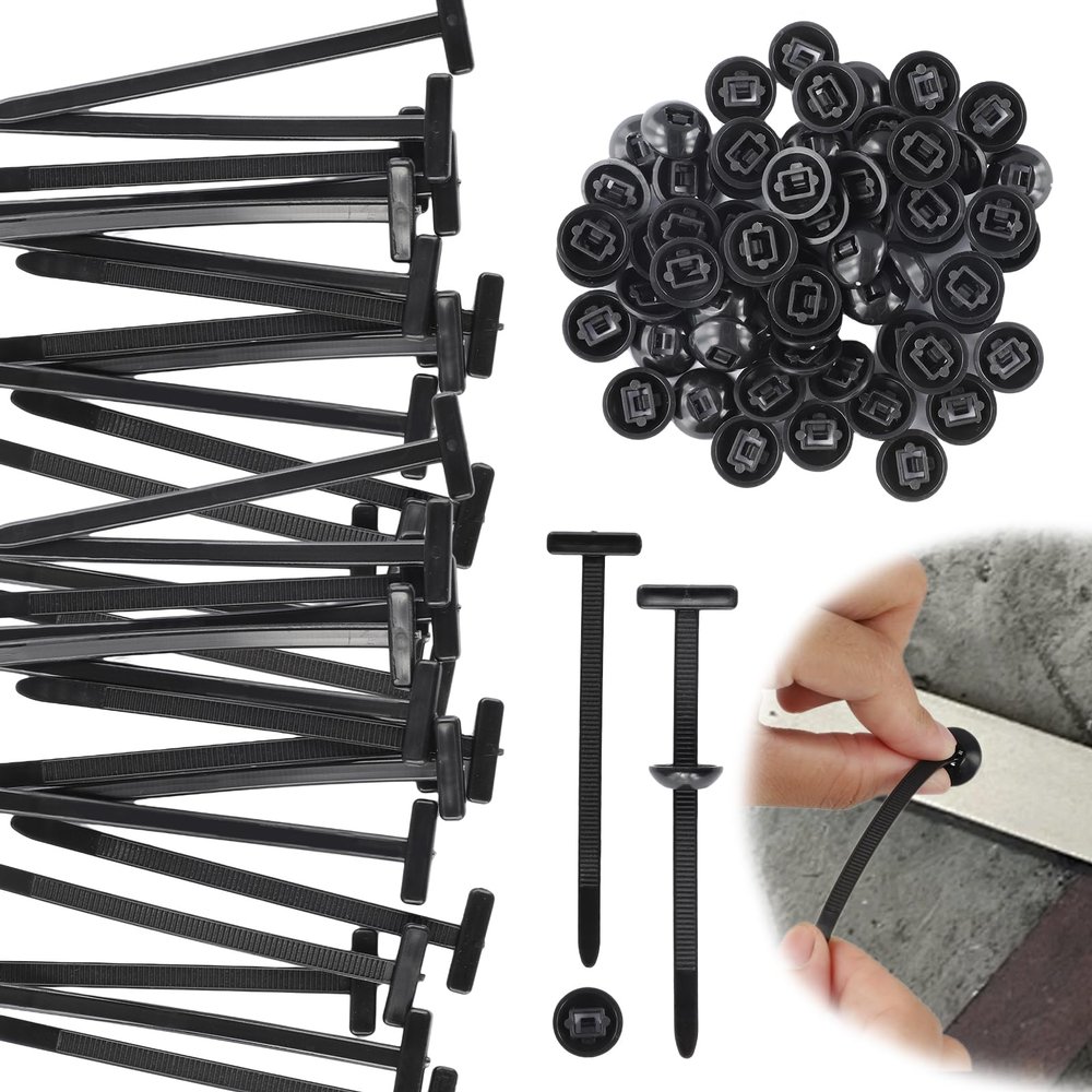 100 Pcs Nylon Universal Cable Tie Buckle, Multifunctional Heavy Duty Self-Locking Nylon Car Zip Ties Holder for Car Trunk Daily Repair