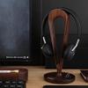 BJOHVPPS Headphone Stand, Headphone Holder Display Stand, Solid Wood Curved Headset Stand with Storage Tray and Bobbin Winder(Beech) view 3