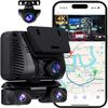 4K Dash Cam 360 View,4 Channel Front and Rear Dash Camera for Cars,Built-in 5GHz Wi-Fi GPS, Voice Control, Free 128G Card,Night Vision,24H Parking Mode,G-Sensor view 1