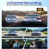 4K Dash Cam 360 View,4 Channel Front and Rear Dash Camera for Cars,Built-in 5GHz Wi-Fi GPS, Voice Control, Free 128G Card,Night Vision,24H Parking Mode,G-Sensor view 4