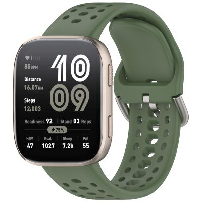 AISPORTS Compatible with Amazfit Bip 6 Band Silicone for Women Men, Soft Flexible Breathable Silicone Watch Band Sport Wristband Metal Buckle Bracelet Replacement Band for Amazfit Bip 6 Smart Watch