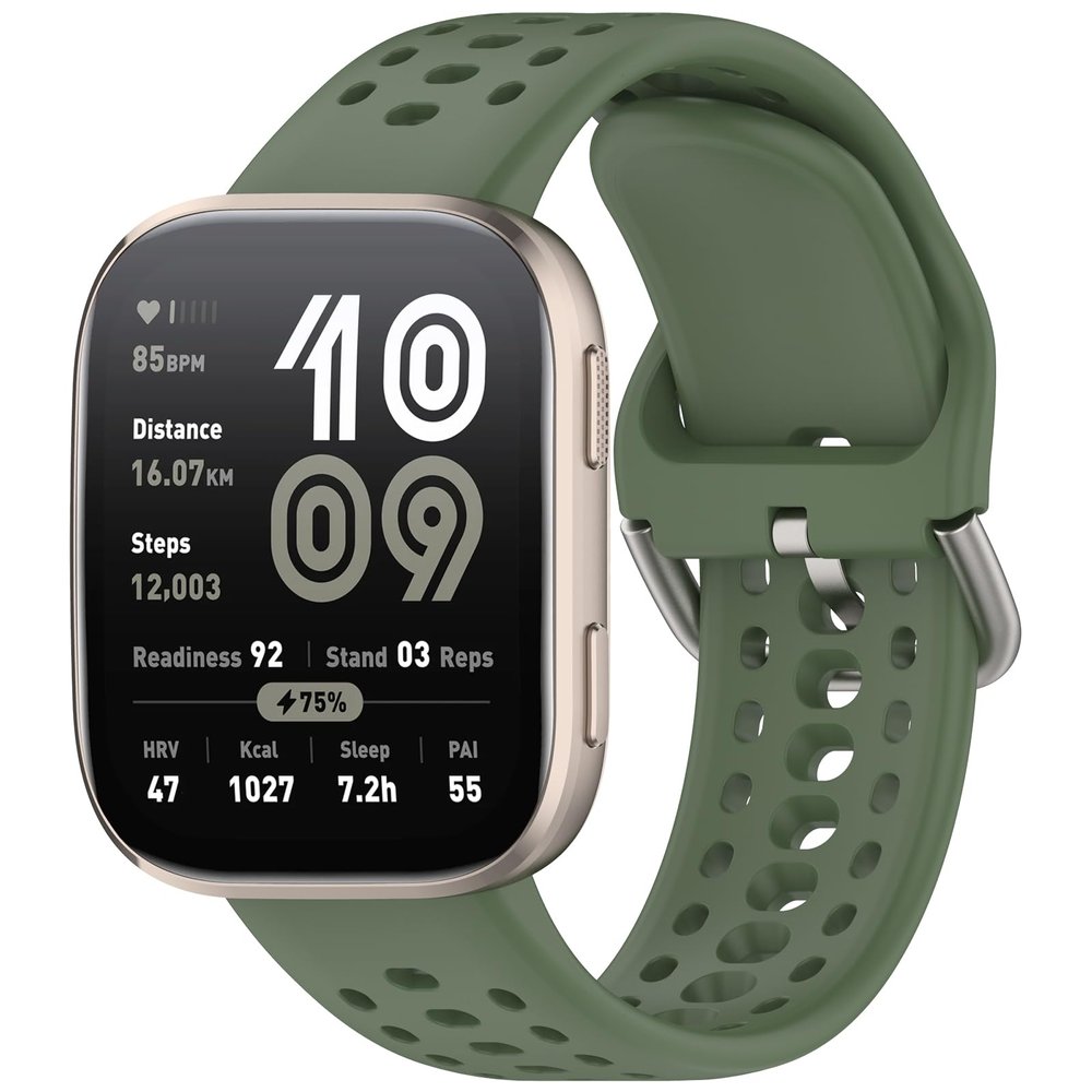 AISPORTS Compatible with Amazfit Bip 6 Band Silicone for Women Men, Soft Flexible Breathable Silicone Watch Band Sport Wristband Metal Buckle Bracelet Replacement Band for Amazfit Bip 6 Smart Watch