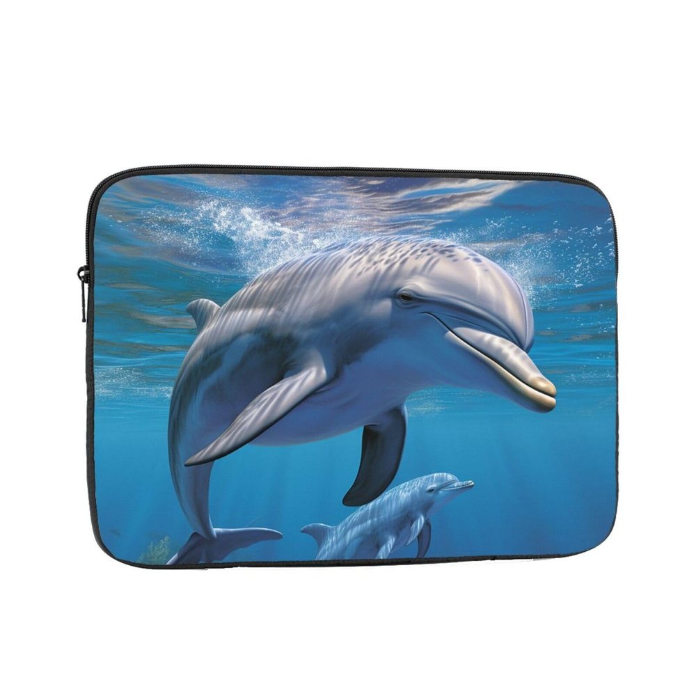 17 Inch Laptop Sleeve Bag Waterproof Shockproof Laptop Case Bag Dolphin Sea Animal Computer Skin Bags Lightweight Tablet Carrying Case