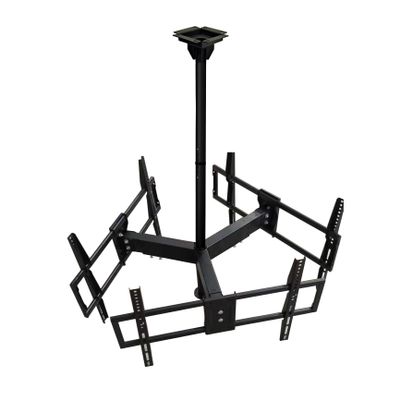 Commercial Grade 3 tv Ceiling Mount for 32-65 inch Flat Screen TVs, 360 Swivel, Tilt, Height Adjustable, Three tv Ceiling Mount Support 3 Screens, Max VESA 600x400mm (3 Screens)