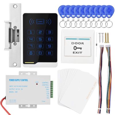 Door Access Control Kit with Supply, Card Password Entry, Ideal for Business Security, Durably Metal Construction, Installation on Wooden, Metal or Doors