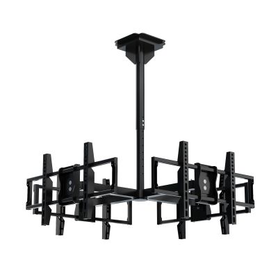 4 tv ceiling mount for 32-65 inch Flat Screen Displays, 360 Swivel Full Motion, Tilt, Height Adjustable 4 sided ceiling TV mount, four tvs ceiling mount Support 4 screens440 Lbs Capacity (4 screens)
