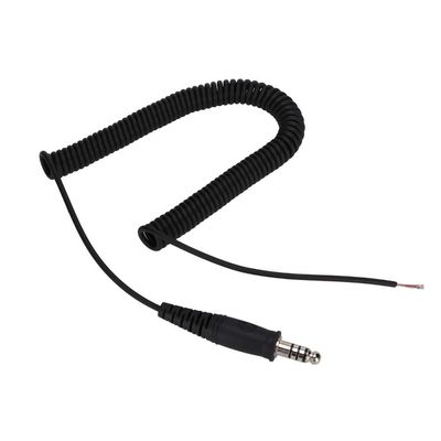 Multi-Wits DIY Replacement Coiled Cord Cable with U 174/U Connector for Helicopter Headset, Stretchable 40cm Quality Material, Durably and Not to Damage