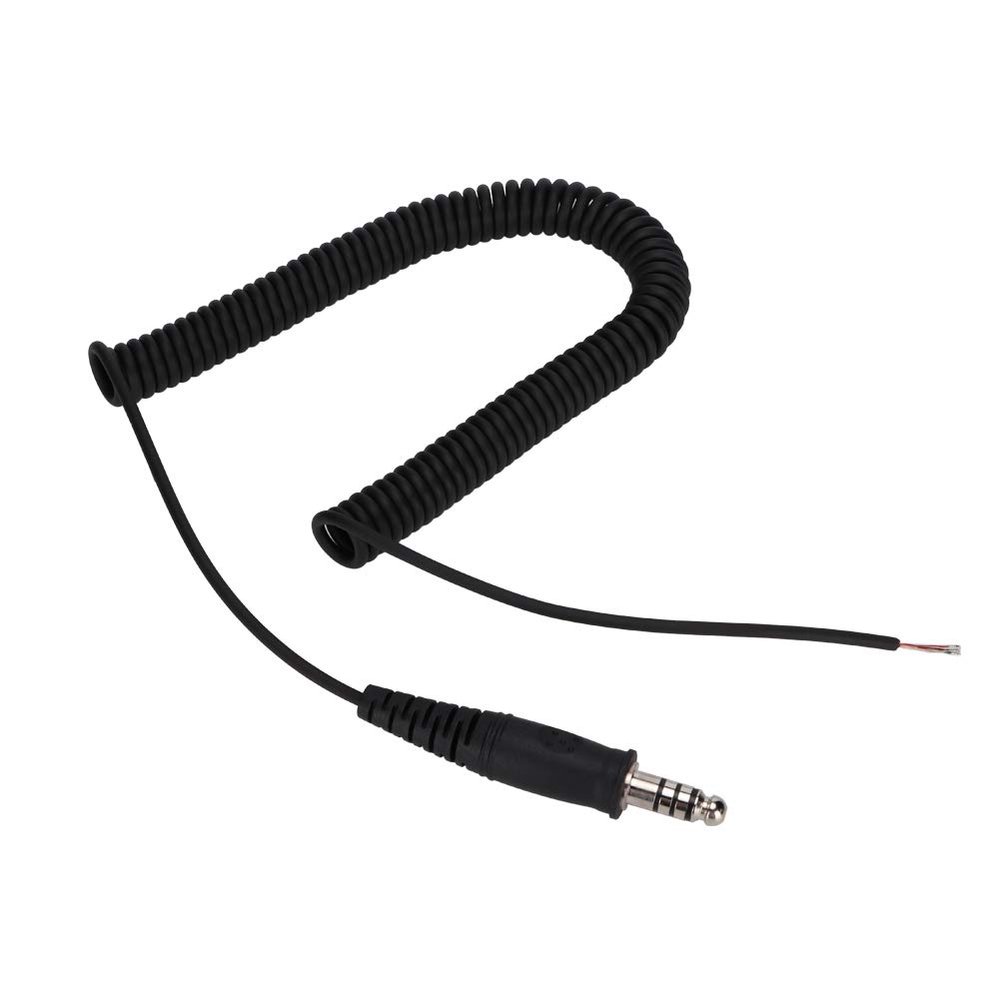 Multi-Wits DIY Replacement Coiled Cord Cable with U 174/U Connector for Helicopter Headset, Stretchable 40cm Quality Material, Durably and Not to Damage