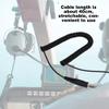 Multi-Wits DIY Replacement Coiled Cord Cable with U 174/U Connector for Helicopter Headset, Stretchable 40cm Quality Material, Durably and Not to Damage view 2