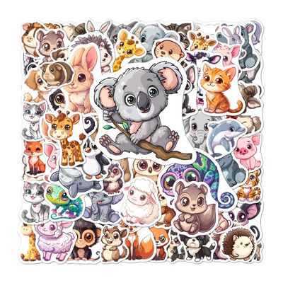108 Pcs Cute Animal Stickers Pack for Kids, Vinyl Waterproof Cartoon Decals, Ideal for Water Bottles, Laptop, Phone, Skateboard, Aesthetic Fun Sticker Set for Girls Boys Teens