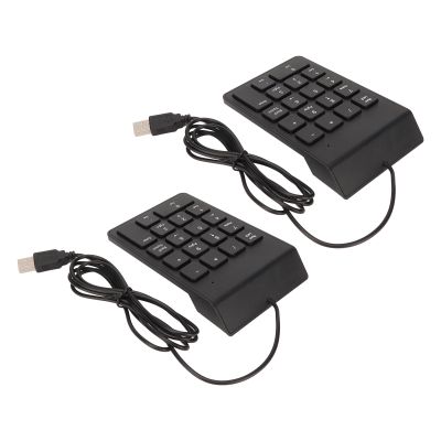 Tomantery Wired Numpad, Wired Number Pad USB Connection 18 Keys Widely Used Plug and Play for Bank (2pcs)