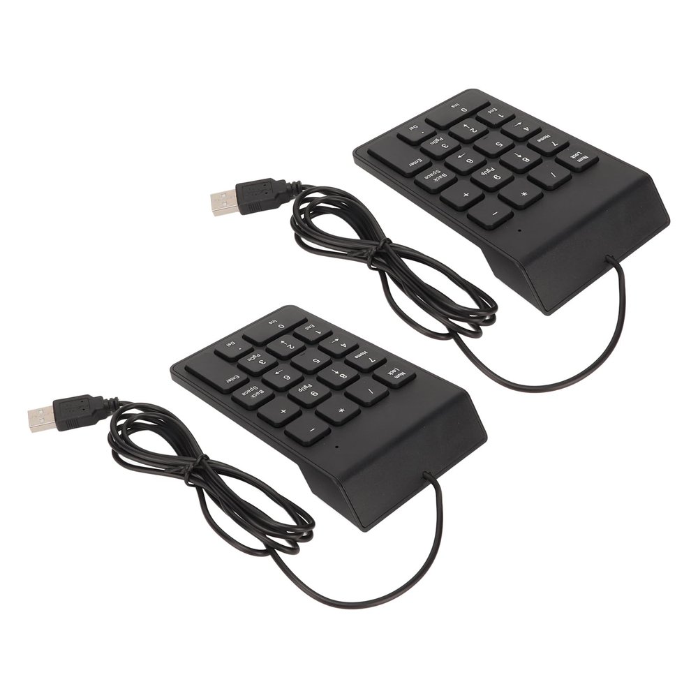 Tomantery Wired Numpad, Wired Number Pad USB Connection 18 Keys Widely Used Plug and Play for Bank (2pcs)