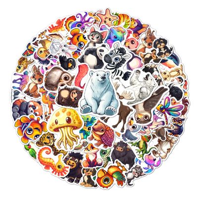 108PCS Cute Animal Stickers Pack, Waterproof Vinyl Animal Decals for Kids, Decorative Stickers for Laptop, Water Bottle, Phone, Skateboard, Guitar, Cars, Scrapbook, Party Favors