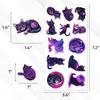 108 PCS Cat Vinyl Stickers, Waterproof Cosmic Cat Decals for Kids Teens Adults, Cute Purple Starry Sky Stickers for Water Bottles, Laptops, Phone, Skateboards, Journals, Gifts view 3