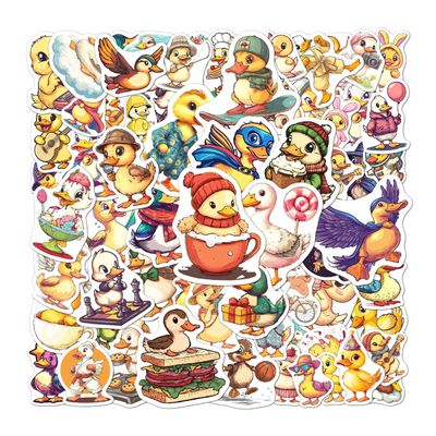 108PCS Cute Duck Vinyl Stickers, Funny Cartoon Waterproof Decals for Water Bottle, Laptop, Skateboard, Phone, Scrapbook, Helmet, Ideal Gift for Kids Teens Adults, Duck Aesthetic