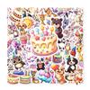 108 PCS Happy Birthday Stickers for Kids, Cute Vinyl Celebration Decals for Birthday Party Favor, Waterproof Cartoon Animal Cake Balloon Gift Stickers for Laptop, Water Bottle view 1