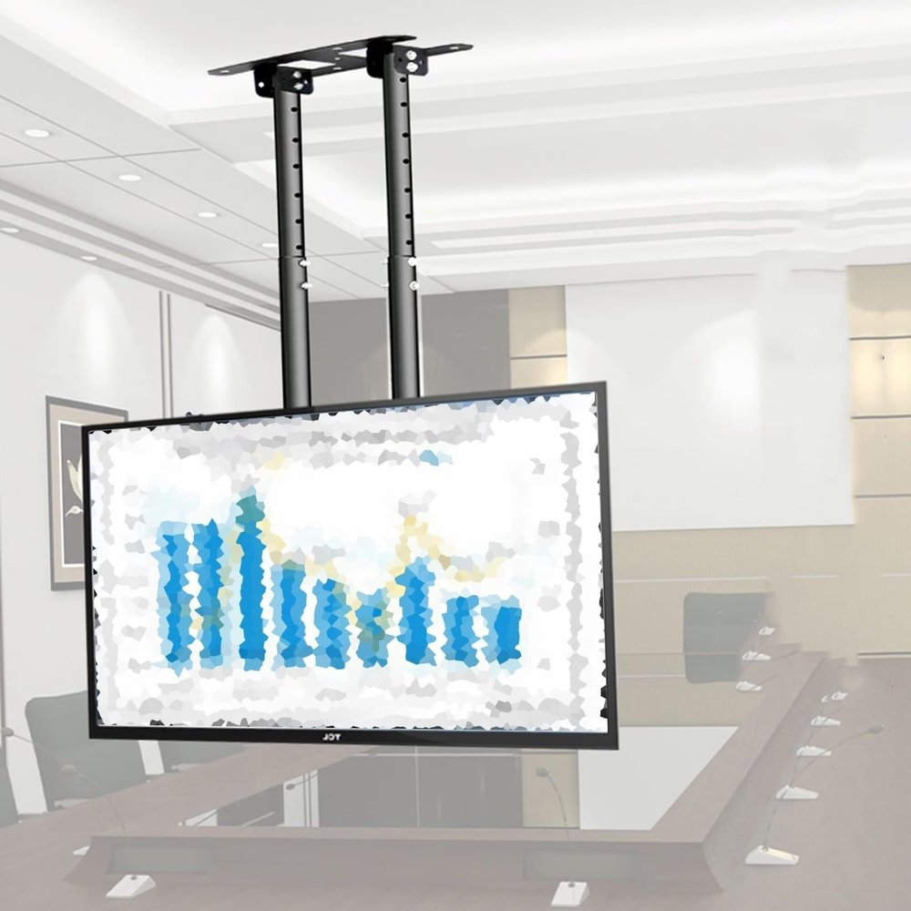 Ceiling TV Mount Bracket for 55-100 Inch LED Display, Adjustable 3/-20 Angle, Max VESA 900x400mm, Double Pole Hanging TV Bracket