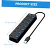 CONGARTENO USB 3.0 Hub Independent Controls 7-Port USB Splitter Adapter for Laptop LED Indicators for Multiple Devices view 2