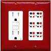 RiteAV 6 Port Speaker Wire Plug Jack Wall Plate - GFCI Outlet [Red/White] view 1