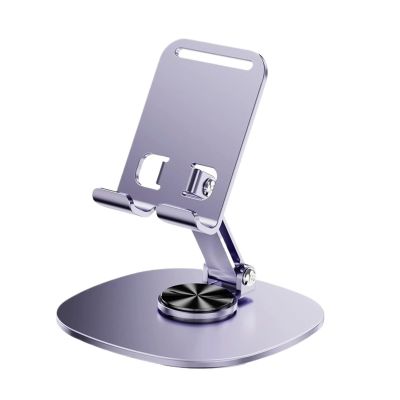 BCJDIEIV 360 Rotation Portable Tablet Holder Folding Lazy Desktop Mobile Stand Mount Bracket(Purple)